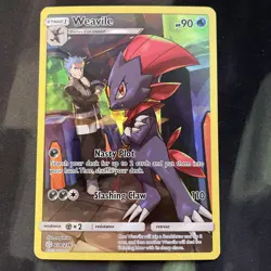 Weavile (Secret) 238/236 Sm-Cosmic Eclipse Holo Pokemon Card Full Art - Image 1