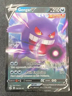Pokemon Card TCG Gengar V 156/264 Fusion Strike Ultra Rare Holo VLP/NM - Image 1