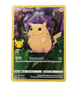 Pikachu 5/25 Pokemon Celebrations 25th Anniversary Set Full Art Card - Image 1