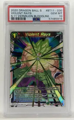 PSA 10 Violent Rays BT11-030 Super Rare Foil Dragon Ball Super Card Game. Broly! - Image 1
