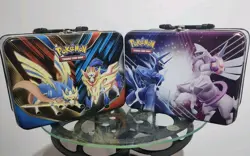 Pokemon TCG Lunch Box Tins Lot FULL Cards & Coins Zacian Zamazenta Mewtwo Dialga - Image 1