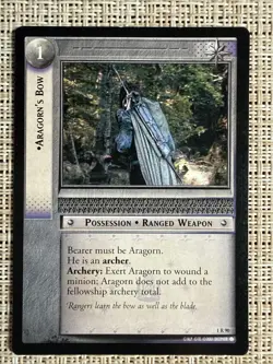 Decipher The Lord of the Rings TCG Aragorn’s Bow Rare Card 1R90 - Image 1