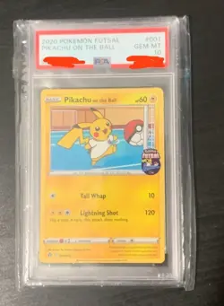 Pikachu On the Ball Futsal Card PSA 10 Gem Mint, English Promo, Pokemon 001/005 - Image 1