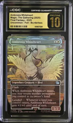 AMBROSIA WHITEHEART Final Fantasy Borderless Foil CGC Pristine 10 MTG - Image 1