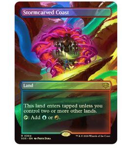 Stormcarved Coast - Foil - Borderless Secrets of Strixhaven MTG - Image 1