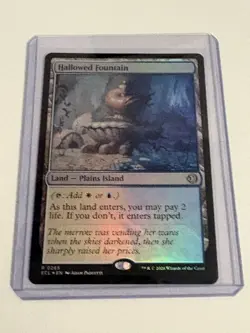 Magic: The Gathering Hallowed Fountain Land Rare White Blue Foil - Image 1