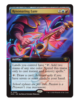 Resonating Lute - Extended Art Secrets of Strixhaven MTG - Image 1