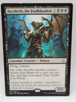 Razaketh, the Foulblooded HOU MTG Mythic Demon EDH Tutor Lightly Played LP - Image 1