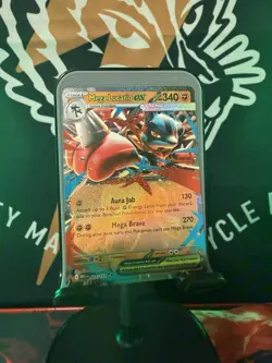 Pokemon Mega Lucario ex Me01: Mega Evolution 077/132 Double Rare Holo 340 HP - Image 1