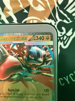 Pokemon Mega Lucario ex Me01: Mega Evolution 077/132 Double Rare Holo 340 HP - Image 3