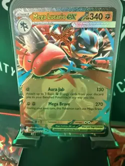 Pokemon Mega Lucario ex Me01: Mega Evolution 077/132 Double Rare Holo 340 HP - Image 5