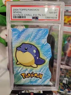 Spheal Pokemon Topps Advanced Challenge Die Cut 2004 PSA 8 POP #7 NM-MT - Image 1