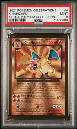 2021 POKEMON CELEBRATIONS ULTRA PREMIUM METAL COLLECTION - #4 CHARIZARD - PSA 9 - Image 1