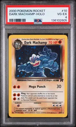 2000 POKEMON ROCKET #10 DARK MACHAMP-HOLO PSA 4 - Image 1