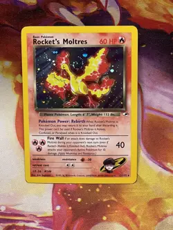 Pokemon TCG Rockets Moltres Holo Rare 12/132 Gym Heroes Unlimited VLP **SWIRL** - Image 3