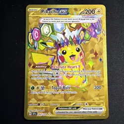 Pikachu EX #247/191 English Pokemon Sv08 Surging Sparks Hyper Rare Gold NM - Image 1