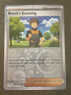 Brock's Scouting 146/159 Sv09: Journey Together Reverse Holo Pokemon TCG NM - Image 1