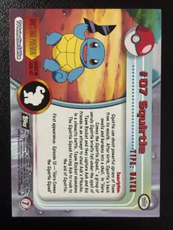 Squirtle #07 Blue Logo Topps TV Animation Edition Holo Pokemon 1999 LP - Image 2