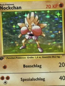 Pokemon TCG 1ST EDITION Base Set Hitmonchan Nockchan 7/102 Holo Rare - German LP - Image 3