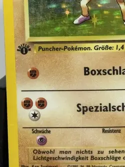 Pokemon TCG 1ST EDITION Base Set Hitmonchan Nockchan 7/102 Holo Rare - German LP - Image 5