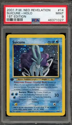 Pokemon Suicune Neo Revelation 1st Edition Holo Rare #14 PSA 9 Mint - Image 1