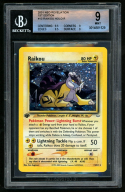 2001 Pokemon Raikou HOLO R Neo Revelation 1st Edition BGS 9 - Image 1