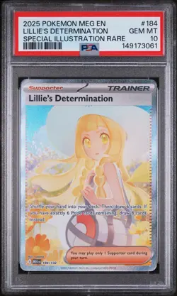 2025 Pokemon TCG—Lillie's Determination #184 Mega Evolution—SIR Holo PSA 10 - Image 1