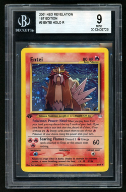 2001 Pokemon Entei HOLO R Neo Revelation 1st Edition BGS 9 - Image 1