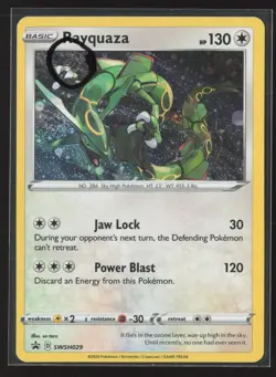Rayquaza SWSH029 Cosmos Holo Promo Sword & Shield Promo Pokemon Near Mint Swirl - Image 1