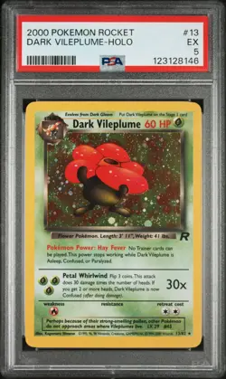 2000 POKEMON ROCKET #13 DARK VILEPLUME-HOLO PSA 5 - Image 1