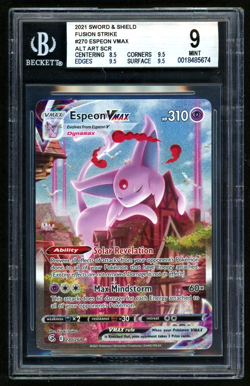 2021 Pokemon Espeon VMAX ALT ART SCR Sword and Shield Fusion Strike BGS 9 - Image 1