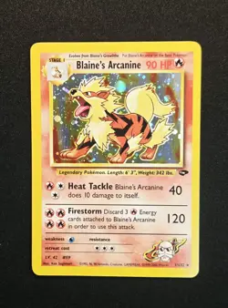 Blaine's Arcanine 1/132 Holo Rare 2000 Gym Challenge WoTC Vintage Pokemon NM - Image 1