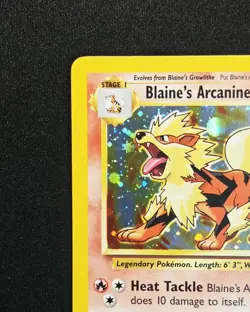 Blaine's Arcanine 1/132 Holo Rare 2000 Gym Challenge WoTC Vintage Pokemon NM - Image 3