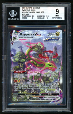 2021 Pokemon Rayquaza VMAX SCR ALT ART Sword and Shield Evolving Skies BGS 9 - Image 1