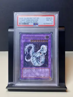 Yu-Gi-Oh! TCG Cyber Twin Dragon CRV-EN035 1st Edition Ultimate Rare PSA 8 - Image 1
