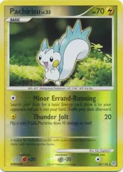 Lightly Played Pachirisu - 35/130 - Rare - Reverse Holo Pokemon Diamond & Pearl - Image 1