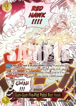 Gum-Gum Fire-Fist Pistol Red Hawk (Alternate Art) [A Fist of Divine Speed] Foil - Image 1