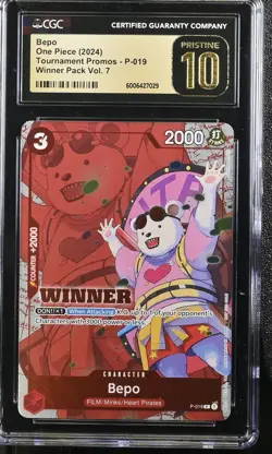 Bepo P-019 One Piece Winner Pack Promo Vol.7 CGC Pristine 10 - Image 1