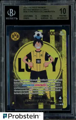 2025 ONE PIECE PROMOS BVB X ONE PIECE MATCH DAY 2025 #003 MONKEY D. LUFFY BGS 10 - Image 1
