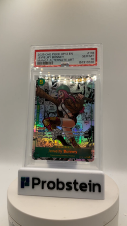 2025 One Piece OP-12 EN Manga Alternate Art #118 Jewelry Bonney PSA 10 GEM MINT - Image 2