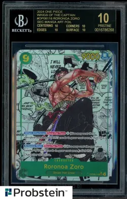 2024 One Piece Wings of Captain OP06118 Roronoa Zoro Manga BGS 10 BLACK LABEL - Image 1