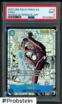 2025 One Piece PRB02 Manga Alternate Art #119 Sanji PSA 9 MINT - Image 1