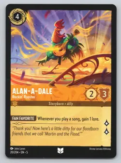 Disney Lorcana - Alan-A-Dale - Rockin' Rooster 20/204 - Shimmering Skies - Image 1