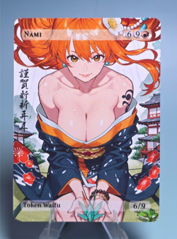 Nami, Waifu the Gathering, Custom Anime Waifu One Piece Trading Card - Image 1