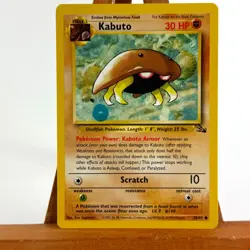 LARGE Ink Printing Error on Vintage Kabuto Fossil Pokemon Card - Image 1
