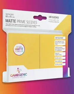 Gamegenic Yellow Matte Premium Card Sleeves Standard Size 100ct 66x91mm - Image 1