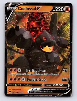 Pokemon Coalossal V 098/185 - SWSH: Vivid Voltage Ultra Rare TCG Card LP - Image 3