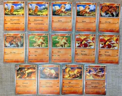 Pokemon TCG Scarlet & Violet 151 Lot Of Common, Uncommon, & Rare Fire Type Cards - Image 1