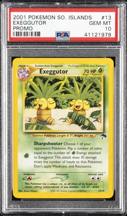 2001 POKEMON SOUTHERN ISLANDS PROMO #13 EXEGGUTOR PSA 10 - Image 1