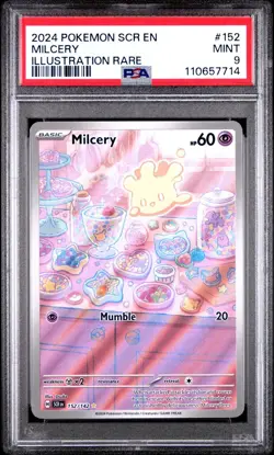 2024 POKEMON SCR EN-STELLAR CROWN ILLUSTRATION RARE #152 MILCERY PSA 9 - Image 1